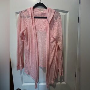 Ruff Hewn Women’s Light weight Pink Hooded Cardigan.  Size XL
